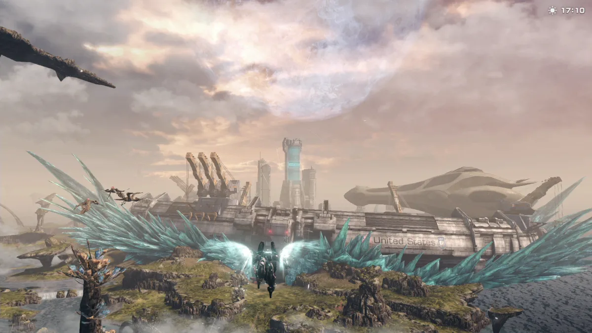 ゼノブレイドクロス│NLAに向かって飛行するドール(Xenoblade Chronicles X │ A Skell flying toward New Los Angeles)